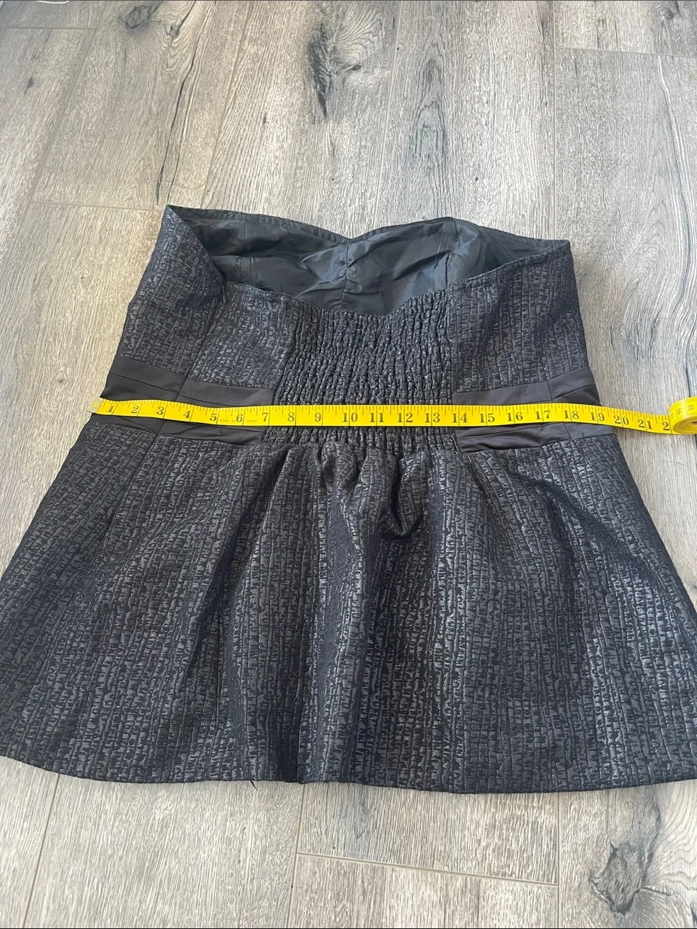 Lane Bryant Black Strapless Bow-Waist Textured Bustier Top - Picture 7 of 9